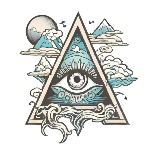 Eye Triangle Mountain Sea