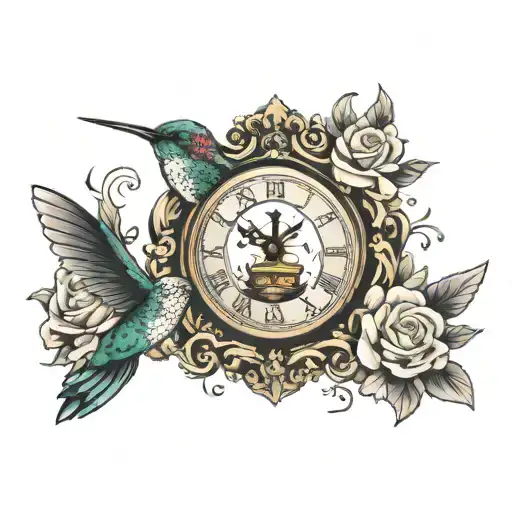 Hummingbird Hourglass Clock Tower