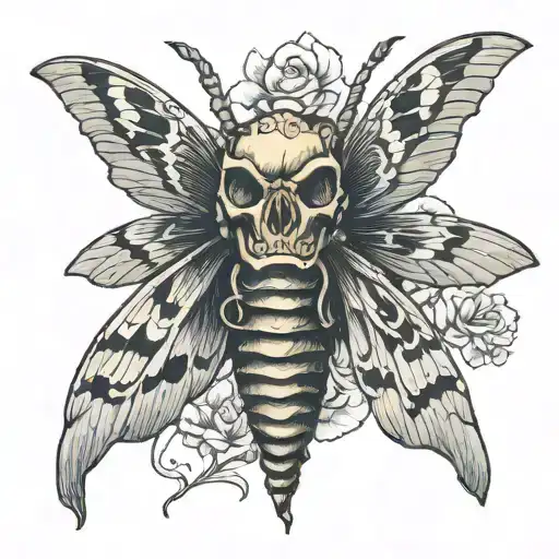 Deaths Head Moth Emerging Skull