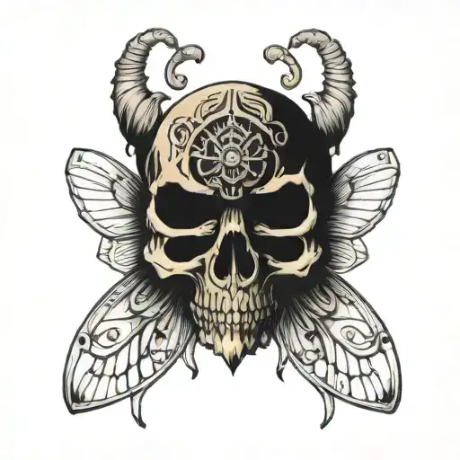 Deaths Head Moth Skull Metal