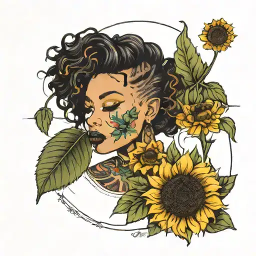 Da'kylie With A Sunflower Surrounded