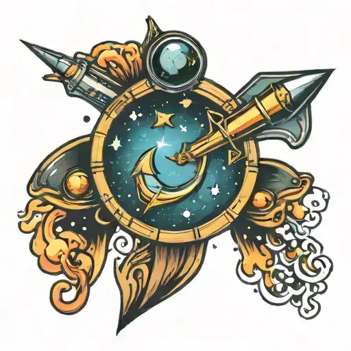 Space Themed With Anchor Floating