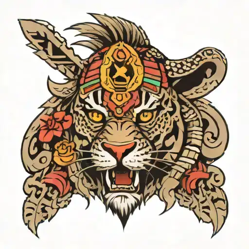 Aztec Jaguar Warrior Wit Smoke And Texas