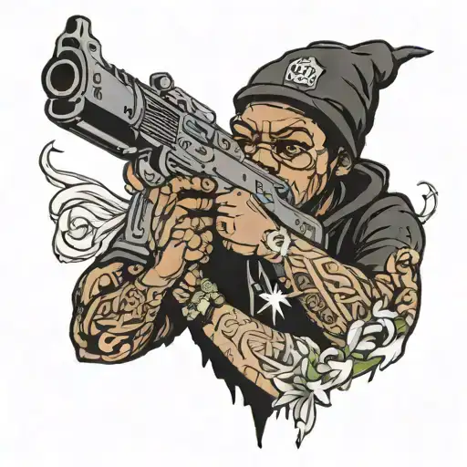 Black Gangsta Holding Ak 47