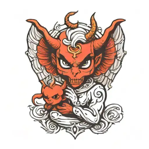 Devil Love Angel Holding