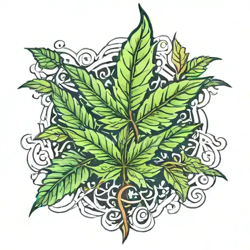 Weed Leaf Intertwined