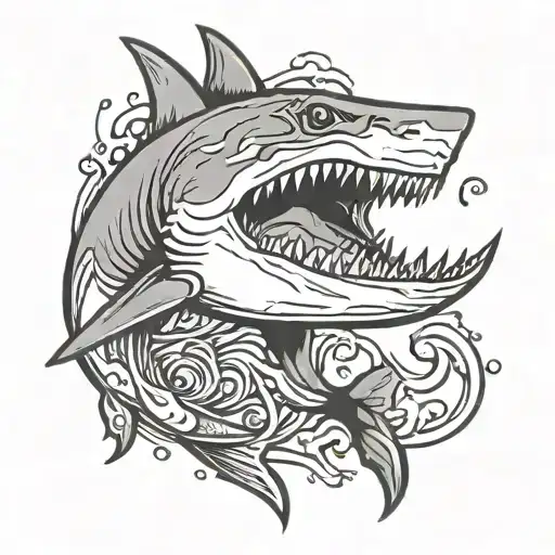 Shark Taking Bite Out Of Leg