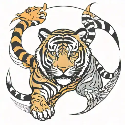 African Warriors Tigers Facing Each Other