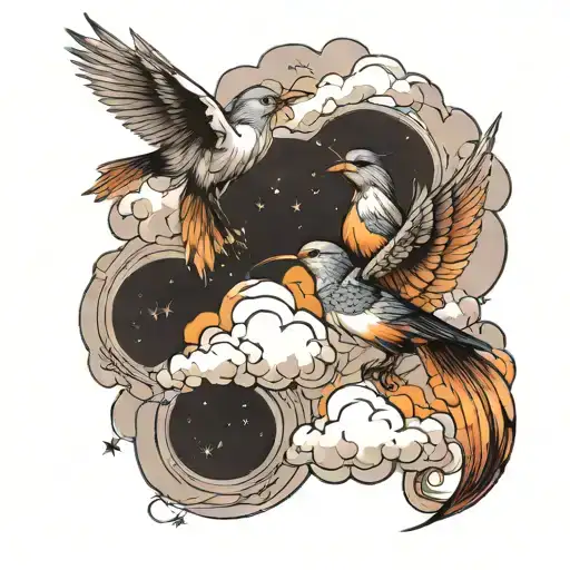 Clouds And Birds With Quote