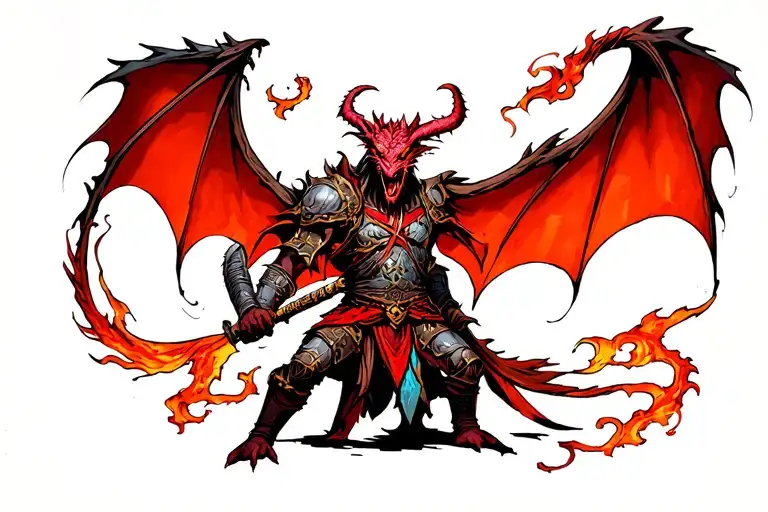 Demon Comming Out Of A Warrior Representing Struggle With The Inner Self