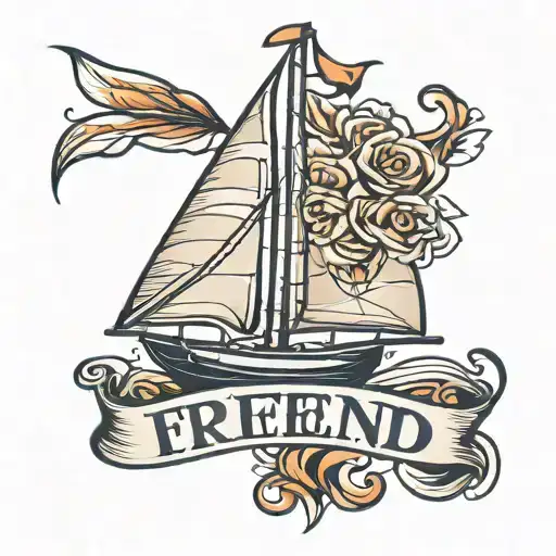Sailboat With Word Friend On It