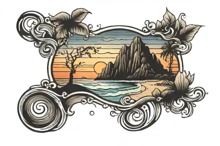 Fingerprint Inside Beach Sunset