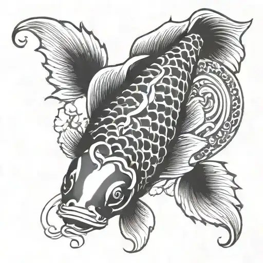 Koi Fish Yin Yang Symbol