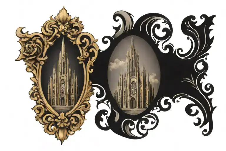 Neo-baroque Neck With Gothic Cathedral