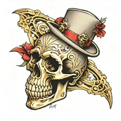 Gold Skeleton Passer On Diamond Neck