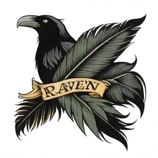 Raven Feather And Name Jamie