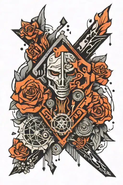 Cyberpank Abstract On Forearm