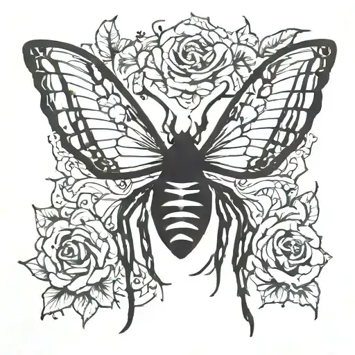 Spider Making A Butterfly Silhouette