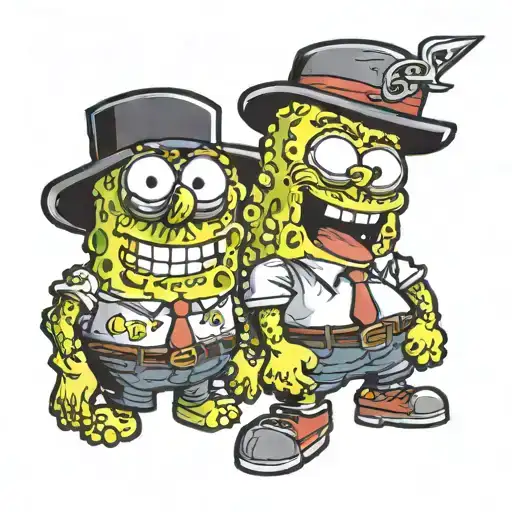Gangster Sponge Bob And Patrick