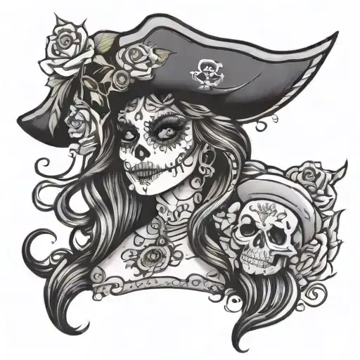Day Of The Dead Pirate Girl
