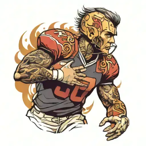 Football Player Wearing