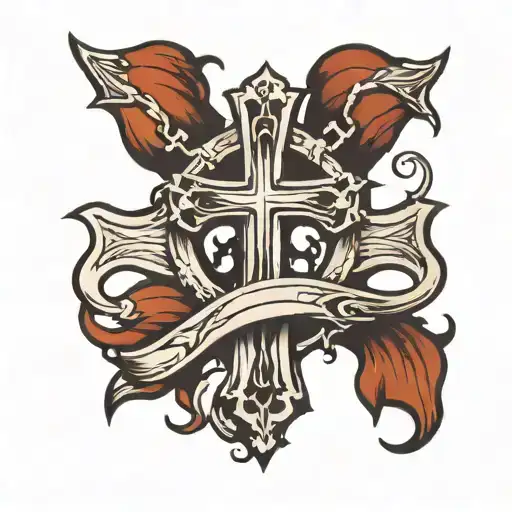 Cross With A Horse Shoe