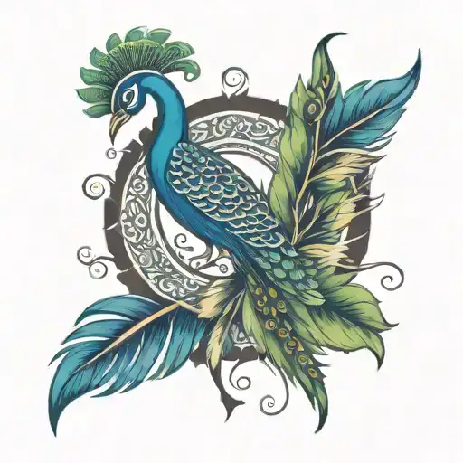 Navami And Peacock Feather