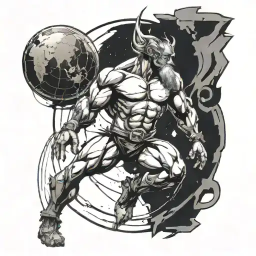 Titan Atlas Dropping The World Off His Shoulders