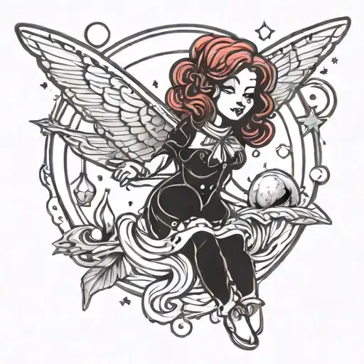 Girl Floating In Space