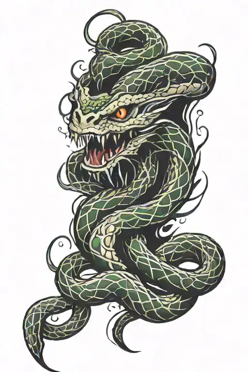 Scary Demonic Snake Sleeve