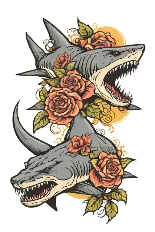 Sharks Roses Lions Face Sunset