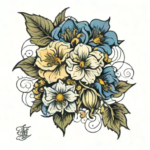 May October January Birth Flower Intertwined