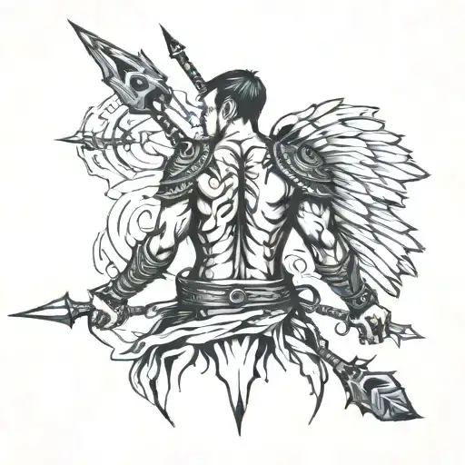 Warrior With Arrows Sticking Out Of His Back