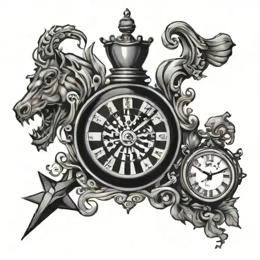 Chess King And Clock