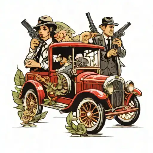 Mafia And Money And Girls And Old Cars Driving