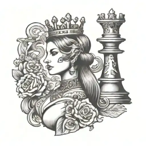 Queen Chess Piece Featuring J