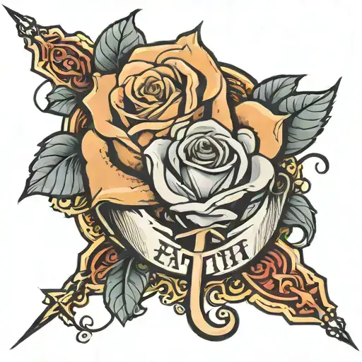 Faith With A Rose With The T As A Cross