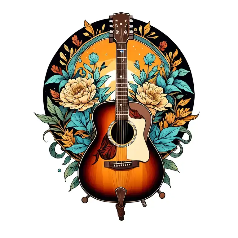 Beautiful Wood Acoustic Guitar