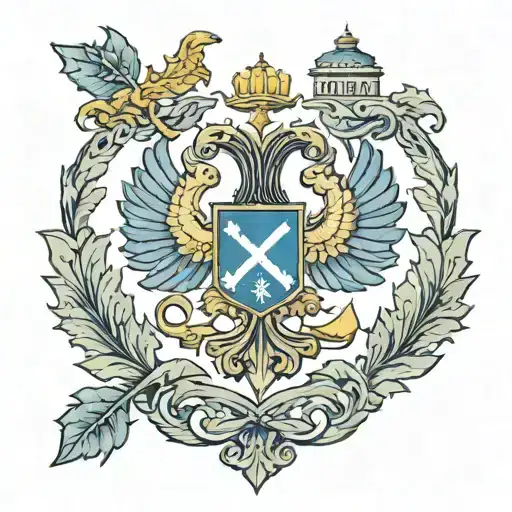 Coat Of Arms Of Ukraine In The Middle Of A Tree