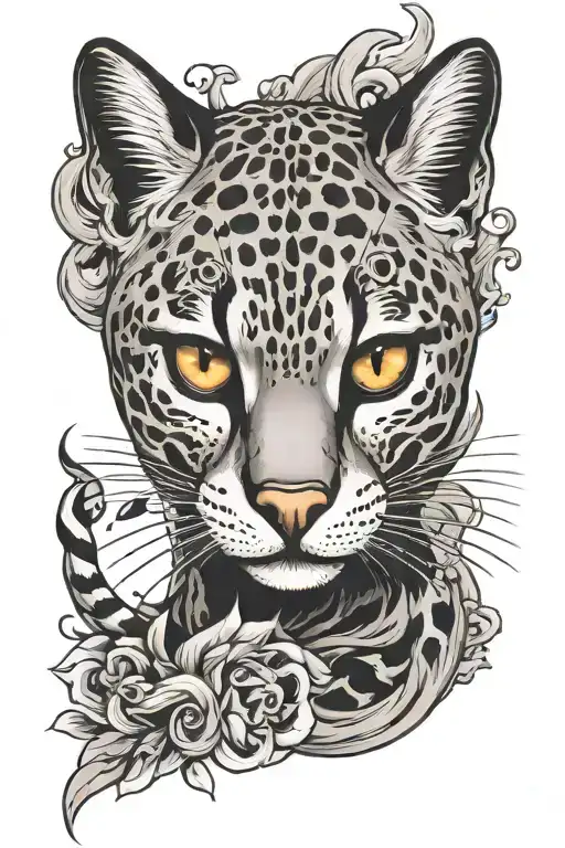 An Ocelot Cat With Smoke Going Out Of It's Eyes