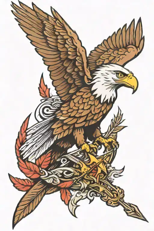 Eagle With Arrow Design