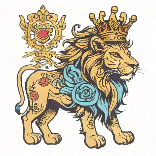 Lion With A Crown Capricorn Zodiac Sign
