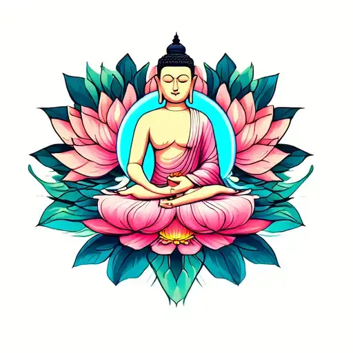 Buddha Sitting On A Lotus Flower