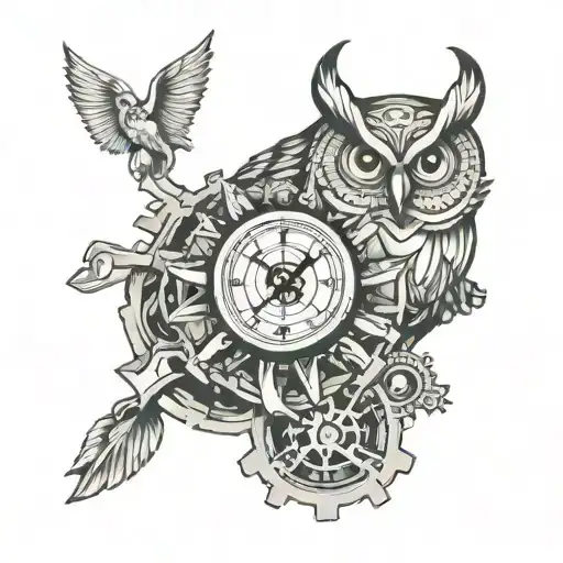 Owl And Gear Clocks