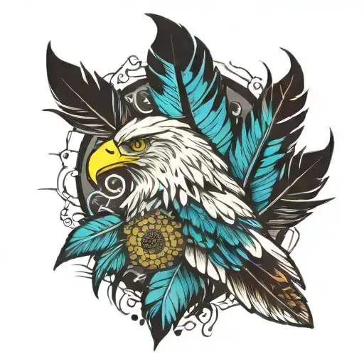 Indian Eagle Feather And Nature