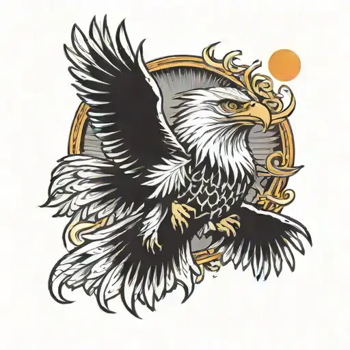 Eagle With A Sun