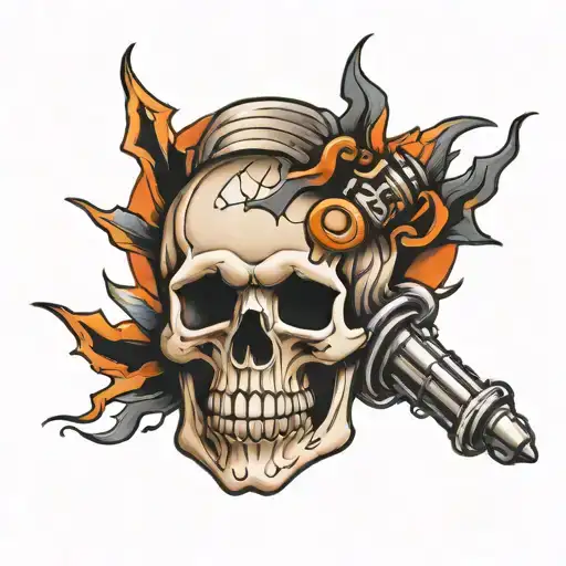 Skull And Spark Plug