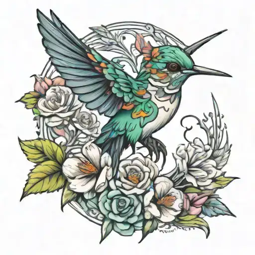 Hummingbird Half Alive Half Skeleton