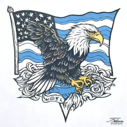 Bald Eagle Thin Blue Line