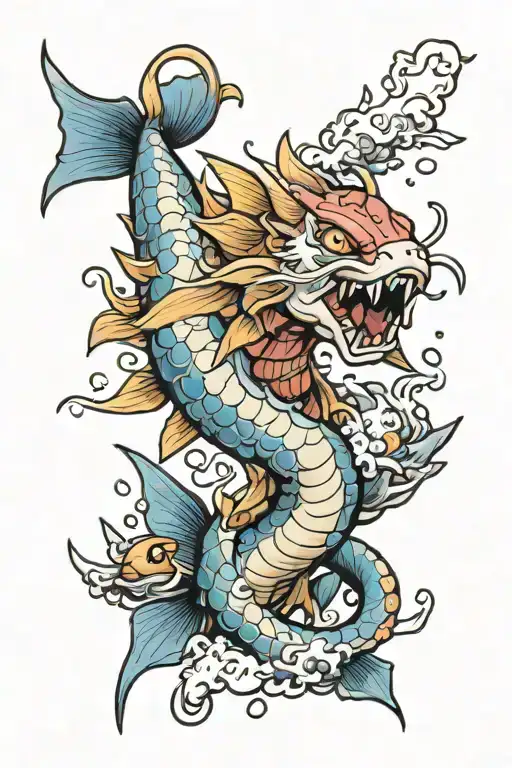 Japanese Themed Pokemon Gyarados And Magikarp